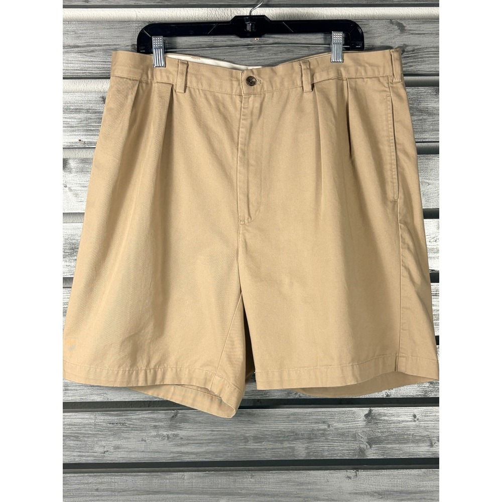 Vtg Polo Golf Ralph Lauren Men 38 Khaki Pleated Cotton Classic Golf Shorts Crest